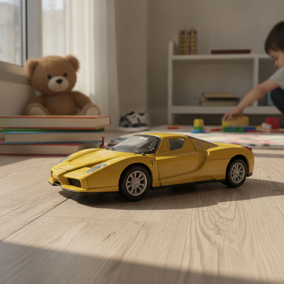 Sarı Ferrari çek bırak ikinci el oyuncak araba 3
